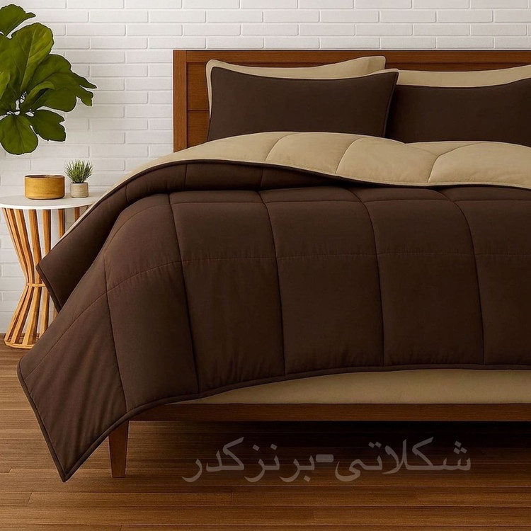 روتختی ساده دورو شکلاتی برنز کدر نخ پنبه
