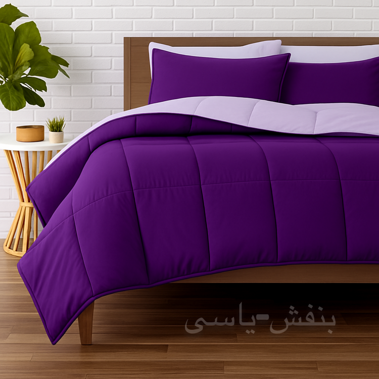 روتختی ساده دورو بنفش یاسی نخ پنبه