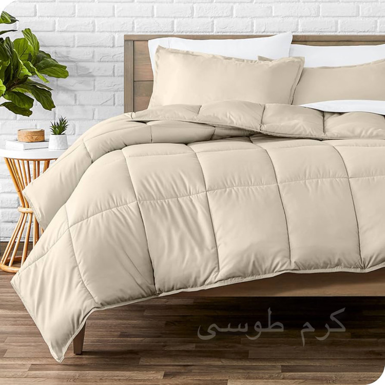 روتختی ساده کرم طوسی نخ پنبه