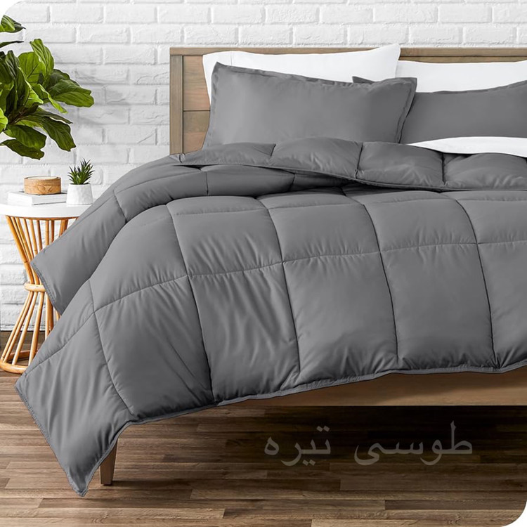 روتختی ساده طوسی تیره نخ پنبه