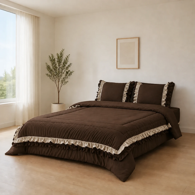روتختی چیندار شکلاتی نخ پنبه