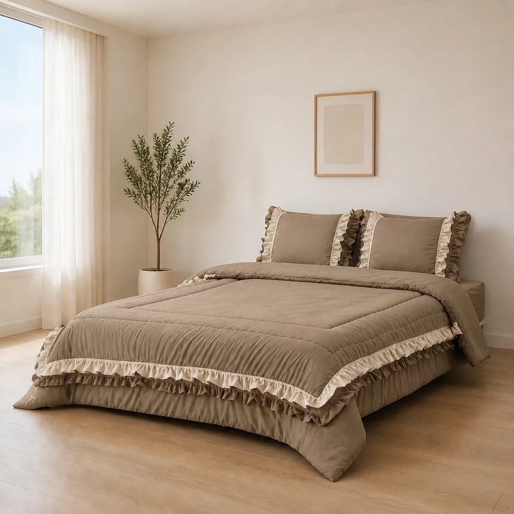 روتختی چیندار خاکی نخ پنبه