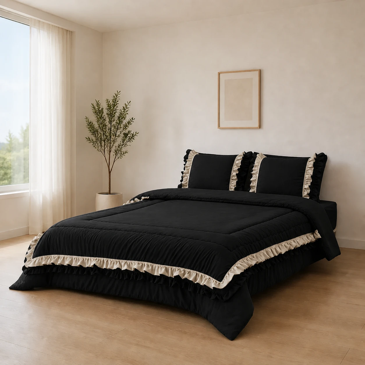 روتختی چیندار مشکی نخ پنبه