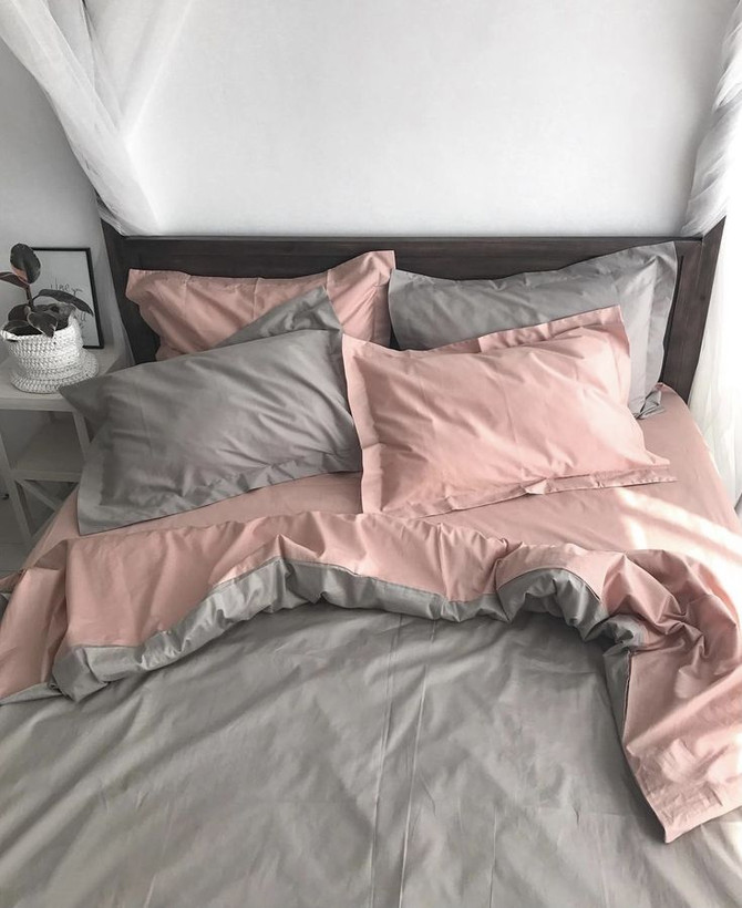 روتختی ساده دورو،رنگ طوسی و صورتی